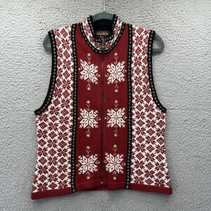 Vintage cottagecore‎ cabincore fairisle floral embroidery vest Small grannycore